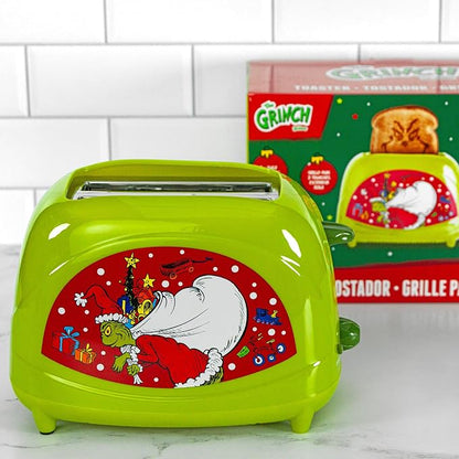 Uncanny Brands Dr. Seuss How the Grinch Stole Christmas Toaster, 2-Slice Holiday Breakfast Gift, Grinch Face Toast Design