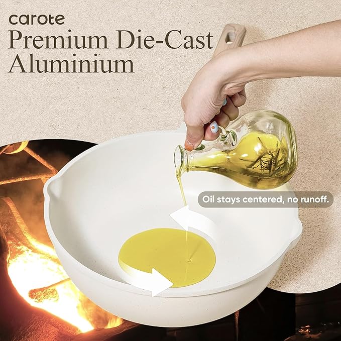 CAROTE Pots and Pans Set, Nonstick Cookware Sets, 21pcs Induction Cookware Kitchen Set Non Stick Cooking Set w/Frying Pans & Saucepans (PFOS, PFOA Free)