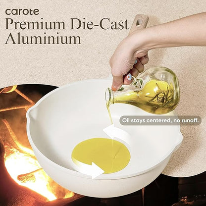 CAROTE Pots and Pans Set, Nonstick Cookware Sets, 21pcs Induction Cookware Kitchen Set Non Stick Cooking Set w/Frying Pans & Saucepans (PFOS, PFOA Free)