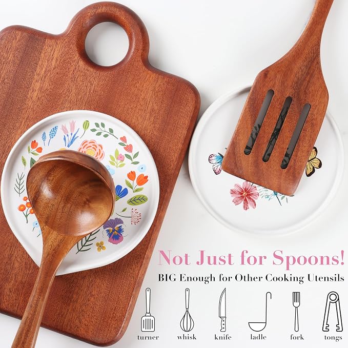 Ceramic Spoon Rest for Stove Top - Cute Spoon Holder for Kitchen Counter - White Coffee Spoon Rest Utensil Rest Spatula Rest - Farmhouse Kitchen Counter Decor (Butterfly Spoon Rest)