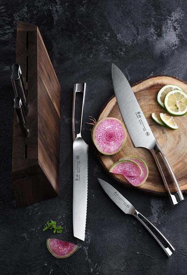 Cangshan N1 Series 6-Piece German Steel Forged Knife Block Set, Walnut Block