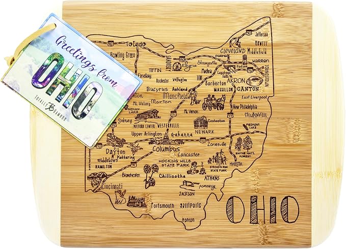 Totally Bamboo A Slice of Life Ohio State Serving and Cutting Board, 11" x 8.75"
