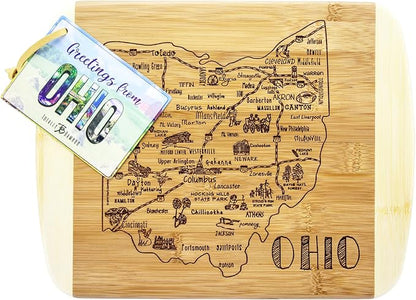 Totally Bamboo A Slice of Life Ohio State Serving and Cutting Board, 11" x 8.75"