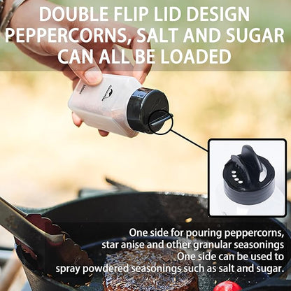 windhike Naturehike PP 6/8 Pcs-Set Travel Spice Containers, Camping Spice Kit with Separable Storage Bag, Portable Anti-leakage Design Spice Condiment Dispenser for Picnic BBQ Backpacking Hiking (6)