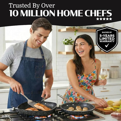 Granitestone Ceraluxe 20 Pc Ceramic Cookware Set Nonstick, Complete Pots and Pans Set Non Stick with 5 Pc Bakeware Set, Deep Frying Pan Set, & Steamer, Non Toxic PFOA Free, Oven & Dishwasher Safe