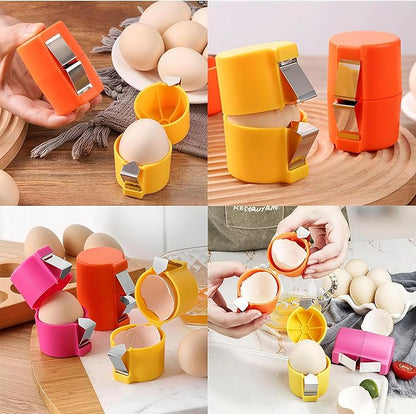 Stainless Steel Egg Shell Opener Multifunctional Egg Cracker Tool for Raw & Hard-Boiled Eggs, Handheld Kitchen Gadget for Easy Peeling & Separating (3 Pieces)