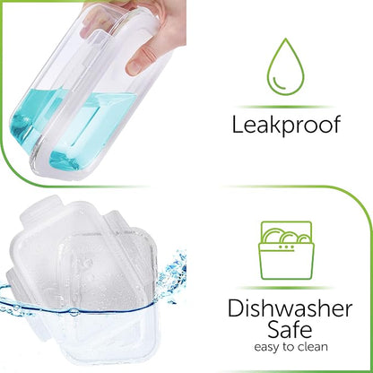 PrepNaturals 8 Pack 36 Oz Glass Meal Prep Containers - Dishwasher Microwave Freezer Oven Safe - Glass Storage Containers with Lids (Multi-Compartment)