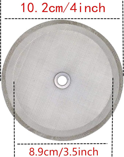 10pcs french press filter screen,Universal 1000 ml, 34 Oz, 8 Cup French Press Coffee Makers and Tea Machines 4 Inch Stainless Steel French Press Replacement coffee filter mesh