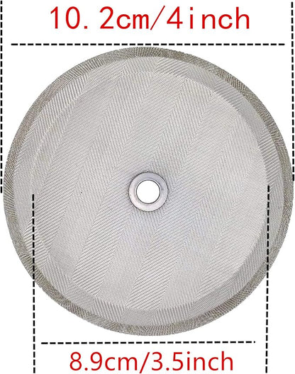6pcs French Press Filter Screen - Universal 1000 ml, 34 Oz, 8 Cup Coffee Makers and Tea Machines - 4 Inch Stainless Steel Replacement Filter Mesh