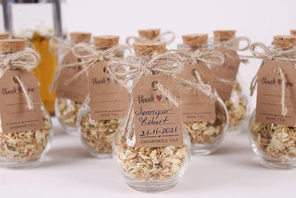 HTF Pack of 5 Personalized Wedding Gifts, Tea Party Favors for Women, Wedding Decor, Bridesmaid Gifts, Bridal Shower Gifts, Engagement Gift, Wedding Decorations for Guests (Jar, Jasmine)