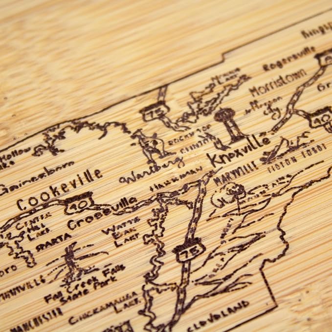 Totally Bamboo A Slice of Life Tennessee State Serving and Cutting Board, 11" x 8.75"