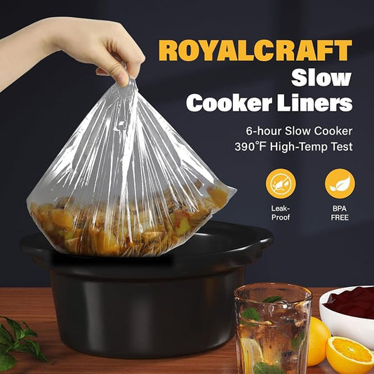 Sunvivi Slow Cooker Liners, Disposable Cooking Bags Large Size Pot Liners Fit 1QT to 4QT,Suitable for Oval & Round Pot 10 Count