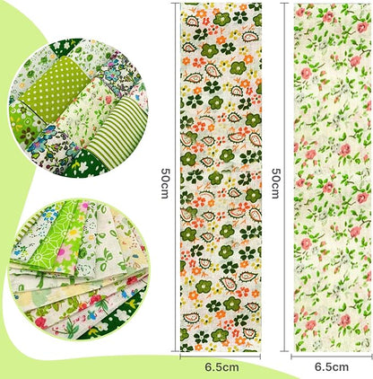 80 Pcs Jelly Roll Fabric Strips for Quilting Sewing,2.6 Inch Precut Cotton Floral Fabric Strips Bundles, Perfect DIY Sewing Supplies Green