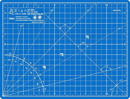 Elan Cutting Mat A4 Blue, Self Healing Cutting Mat 9x12 Inch, 5-Ply Craft Board Blue, Hobby Board for Crafts 9x12 Inch