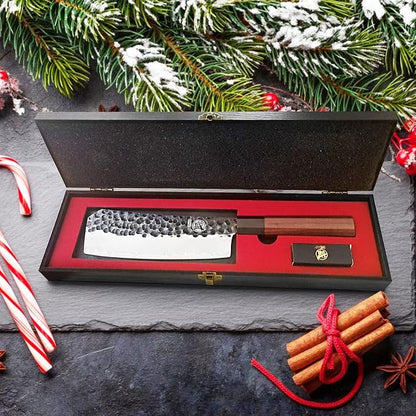 MITSUMOTO SAKARI 7-Inch Japanese Boning Knife, 9Cr18MoV Steel | Narrow pointed blade for deboning and trimming, 3-layer 9Cr18MoV steel, rosewood handle, sandalwood box