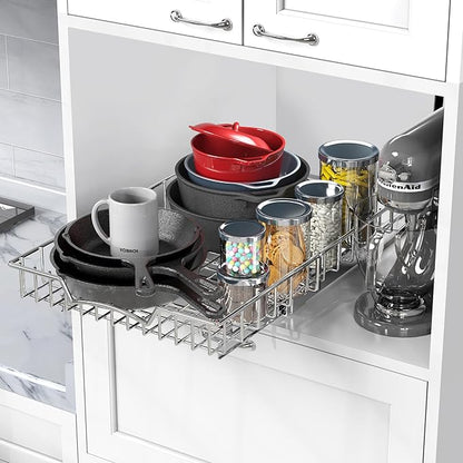 Simple Houseware Under Cabinet Pull Out Sliding Shelf Drawer Organizer, 21" D x 14" W