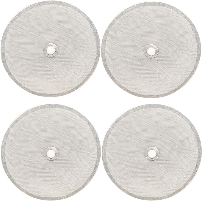 Universal French Press Screen 4 Inch for 34oz/8 Cups/1000ml Coffee Press, 4 Pack Filter Replacement with Metal Center Ring