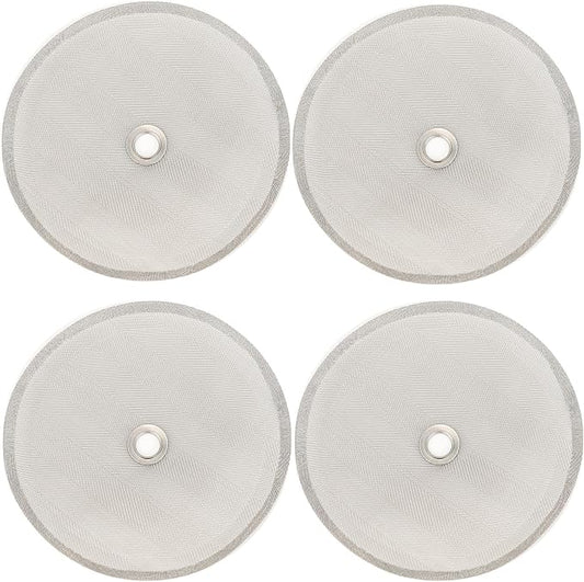 Universal French Press Screen 4 Inch for 34oz/8 Cups/1000ml Coffee Press, 4 Pack Filter Replacement with Metal Center Ring