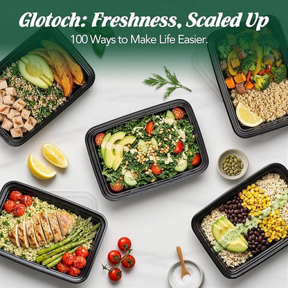 32oz 100 Pack(200 Piece) Meal Prep Containers Reusable Sturdy Food Storage Containers with Lids Microwave,Freezer,Dishwasher Safe Leakproof Airtight Plastic Bento Lunch Boxes for To Go Take Out