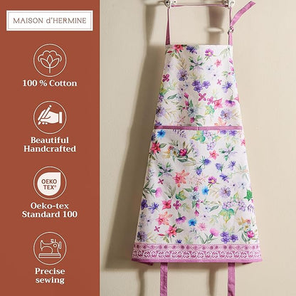 Maison d' Hermine 100% Cotton Apron for women with Pocket Kitchen Chef Apron for Men Cooking Spring Summer