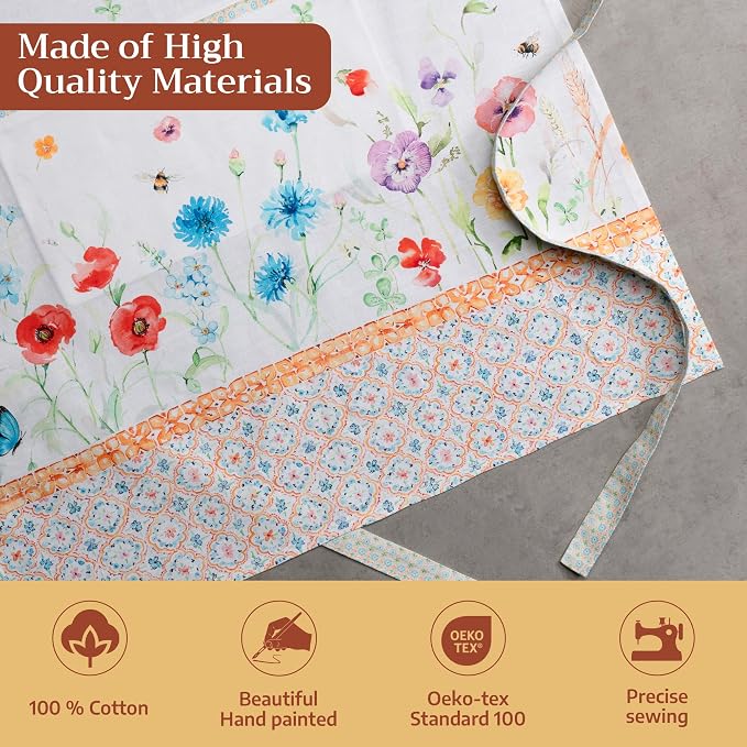 Maison d' Hermine 100% Cotton Apron for women with Pocket Kitchen Chef Apron for Men Cooking Spring Summer