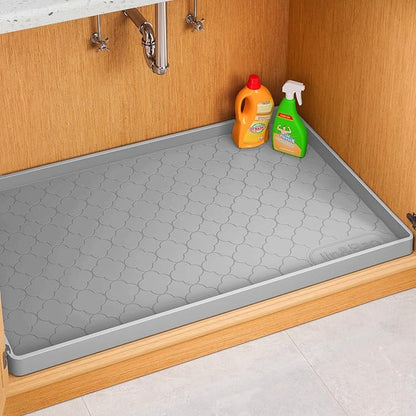 Jin&Bao Waterproof Under Sink Mat 37" x 22", Thick Silicone Mat Cabinet Protector for Kitchen and Bathroom, Shelf Liner, Home Organizer and Storage, Multipurpose Tray for Gadgets and Essentials
