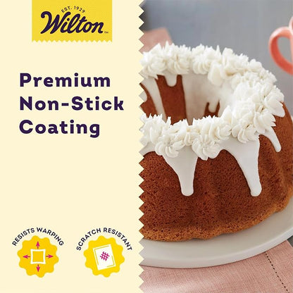 Wilton Gold Non-Stick Fluted Tube Cake Pan - Great for Cakes & Desserts - Cold-Rolled Steel Bakeware - Made without PFAS - Packaging May Vary - 9.49 x 3.37 Inches
