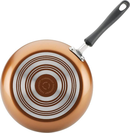 Farberware Cookstart Aluminum DiamondMax Nonstick Cookware Set, Kitchen Essentials, 15-Piece, Copper
