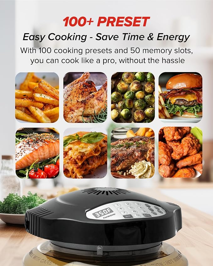 Nuwave Pro Plus 2 Air Fryer Oven, Infrared Countertop Convection, No Defrost No Preheat, Triple Combo Heating, 10-in-1 Multicooker, PFAS & BPA Free, 10LB Capacity, Dishwasher Safe Parts, 20660V03
