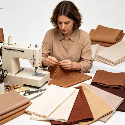 Nodsaw Solid Brown Cotton Fabric Fat Quarters Bundles 14Pcs 18x22 Inch Precut Quilt Squares for Quilting Patchwork Sewing Crafting Embroidery