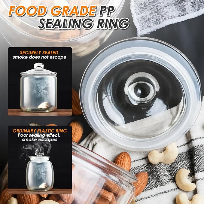 Masthome 2 Glass Storage Jars Set,1 Gallon Cookie Jar for Food Storage,Large Jar Food Storage Containers,Airtight Glass Jars with Lids for Kitchen Counter Pantry Well Organization