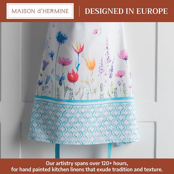 Maison d' Hermine 100% Cotton Apron for women with Pocket Kitchen Chef Apron for Men Cooking Spring Summer