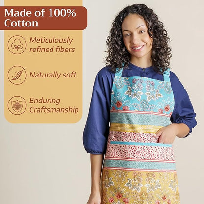 Maison d' Hermine 100% Cotton Apron for women with Pocket Kitchen Chef Apron for Men Cooking Spring Summer