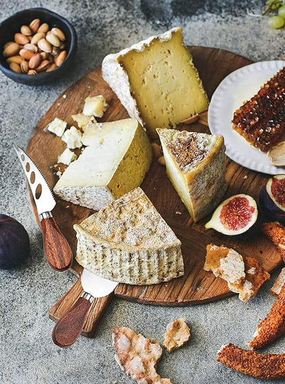 Exquisite 4-Piece Cheese Knives Set,Complete Stainless Steel Cheese Knife Collection(Acacia Wood Handle),Gift-Ready
