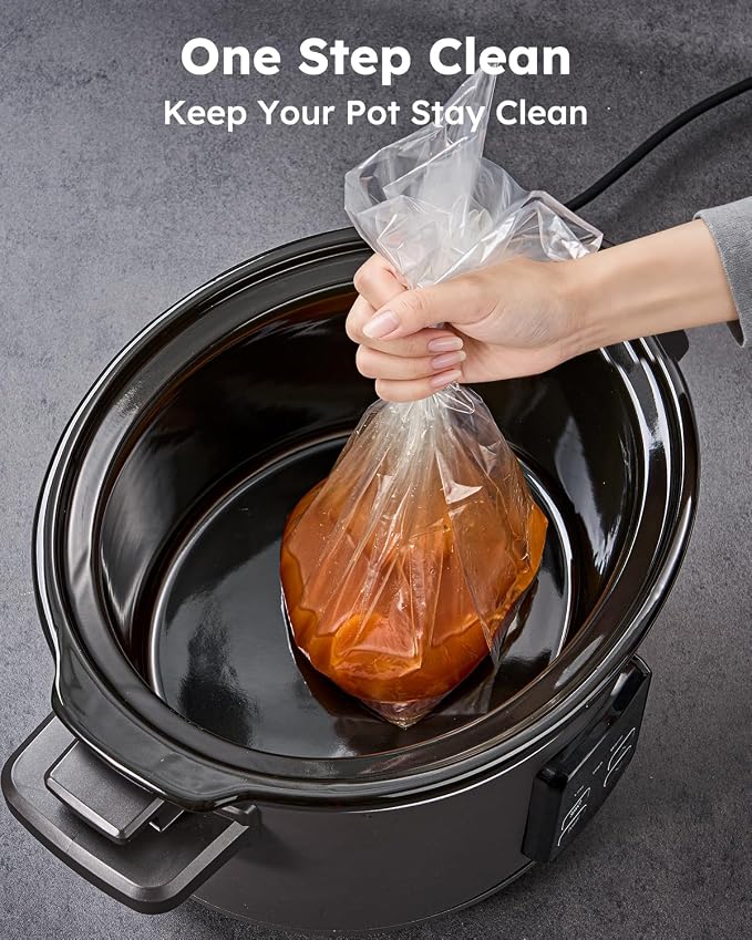 SMARTAKE Slow Cooker Liners, 20 Count 13"x 21" Large Size Disposable Cooking Bags, Fit 3QT to 8QT for Slow Cooker, Cooking Trays, Suitable for Oval & Round Pots, 20 Liners