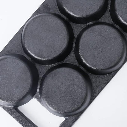 YOLOPLUS+ Pre-seasoned Cast Iron Muffin Pan with Heat Resistant Gloves，16 Inch 8 Cups Biscuit Pan with Handle for Biscuits, Cupcake,Muffins, and Scones