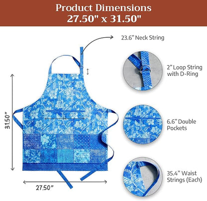 Maison d' Hermine 100% Cotton Apron for women with Pocket Kitchen Chef Apron for Men Cooking Spring Summer