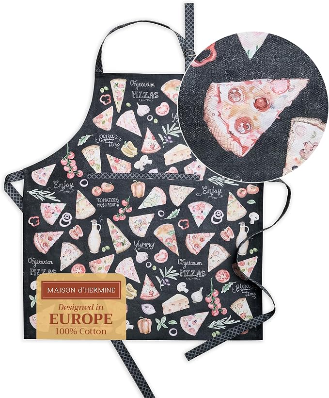 Maison d' Hermine 100% Cotton Apron for women with Pocket Kitchen Chef Apron for Men Cooking Spring Summer