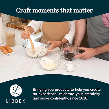 Libbey Baker’s Basics 8-Piece Cupcake Party Glass Baking Dish Set with Lids, Round Small Glass Bowls, Prep Bowls for Cupcakes, Mini Pot Pies, and More