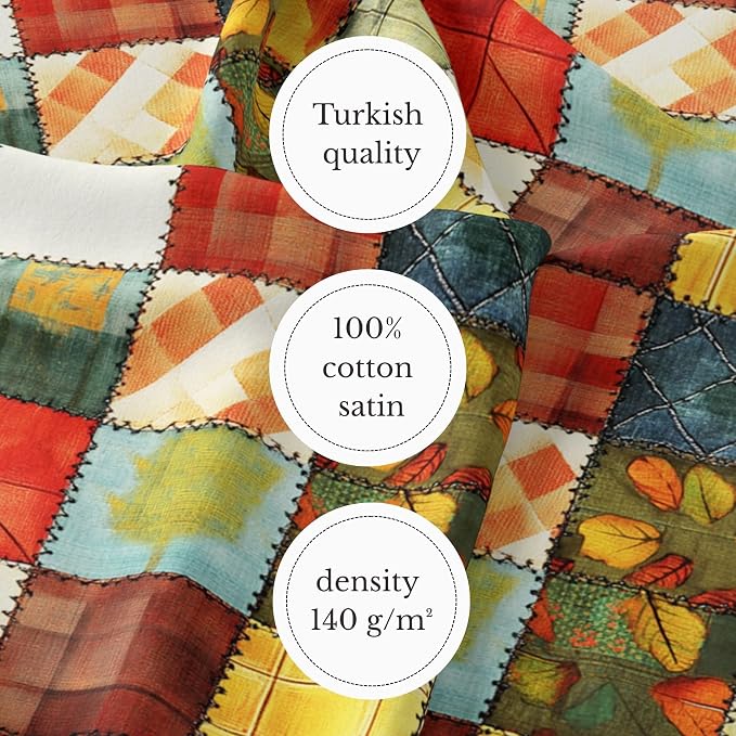 100% Cotton Fabric by the Yard – Turkish Quality Quilting & Sewing Fabric, 1 Yard x 1.69 Yards Wide, Patchwork Cotton for Crafts