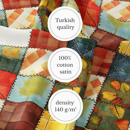 100% Cotton Fabric by the Yard – Turkish Quality Quilting & Sewing Fabric, 1 Yard x 1.69 Yards Wide, Patchwork Cotton for Crafts