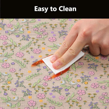 INNOLITES Shelf Liners for Kitchen Cabinets Non-Adhesive Drawer Liner with Floral, Waterproof Durable Easy to Clean, for Refrigerator, Shelves (Pink Purple Rose, 23.6" x 240")