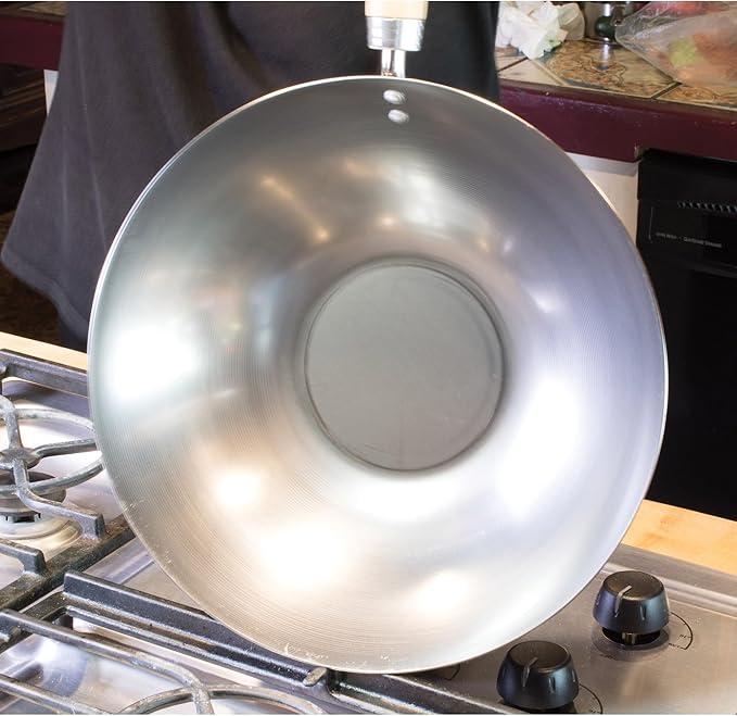 Helen's Asian Kitchen Carbon Steel Wok, 12-Inch Flat Bottom Stir Fry Pan