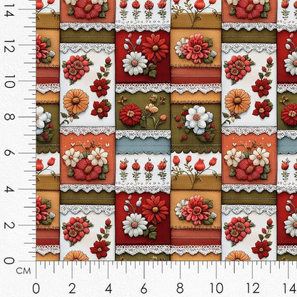 Matryoshka Patchwork Quilting Fabric Panel – 6× (10×10 inch) Blocks + Bonus Patchwork Sheet 29.5×19.6 inch, 100% Cotton 140 GSM, Floral Russian Doll Theme