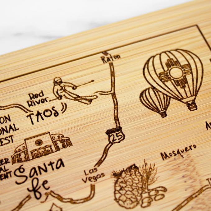 Totally Bamboo A Slice of Life New Mexico State Serving and Cutting Board, 11" x 8.75"