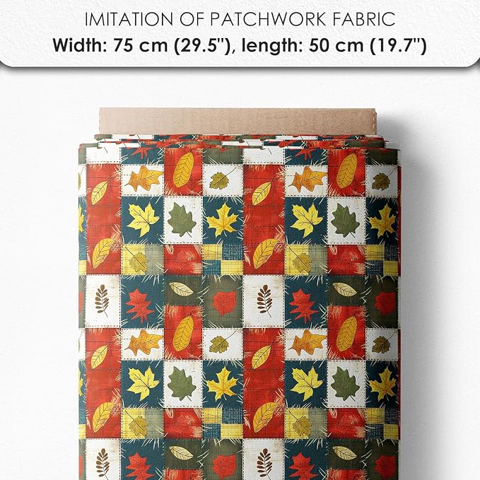 Autumn Girls Patchwork Cotton Fabric Panel – 6 Designs (10×10 inch Each) + Bonus Patchwork Sheet 29.5×19.6 inch, 100% Cotton 140 GSM