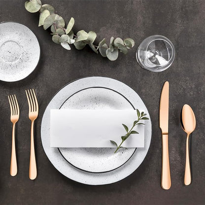 20 Piece Matte Copper Silverware Set, ENLOY Rose Gold Stainless Steel Flatware Cutlery Set for 4, Kitchen Utensil Set Service for 4, Include Knife Fork Spoon, Mirror Polished, Dishwasher Safe