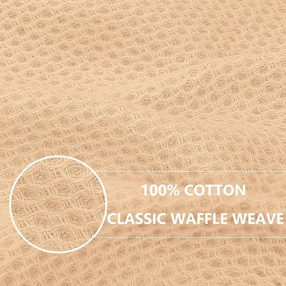 Homaxy 100% Cotton Waffle Weave Kitchen Dish Cloths, Ultra Soft Absorbent Quick Drying Dish Towels, 12 x 12 Inches, 8-Pack, Apricot