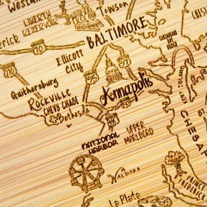 Totally Bamboo A Slice of Life Maryland State Serving and Cutting Board, 11" x 8.75"
