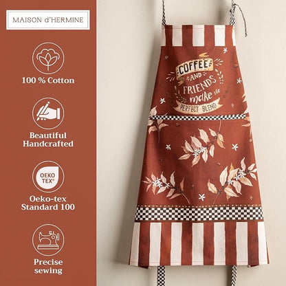 Maison d' Hermine 100% Cotton Apron for women with Pocket Kitchen Chef Apron for Men Cooking Spring Summer